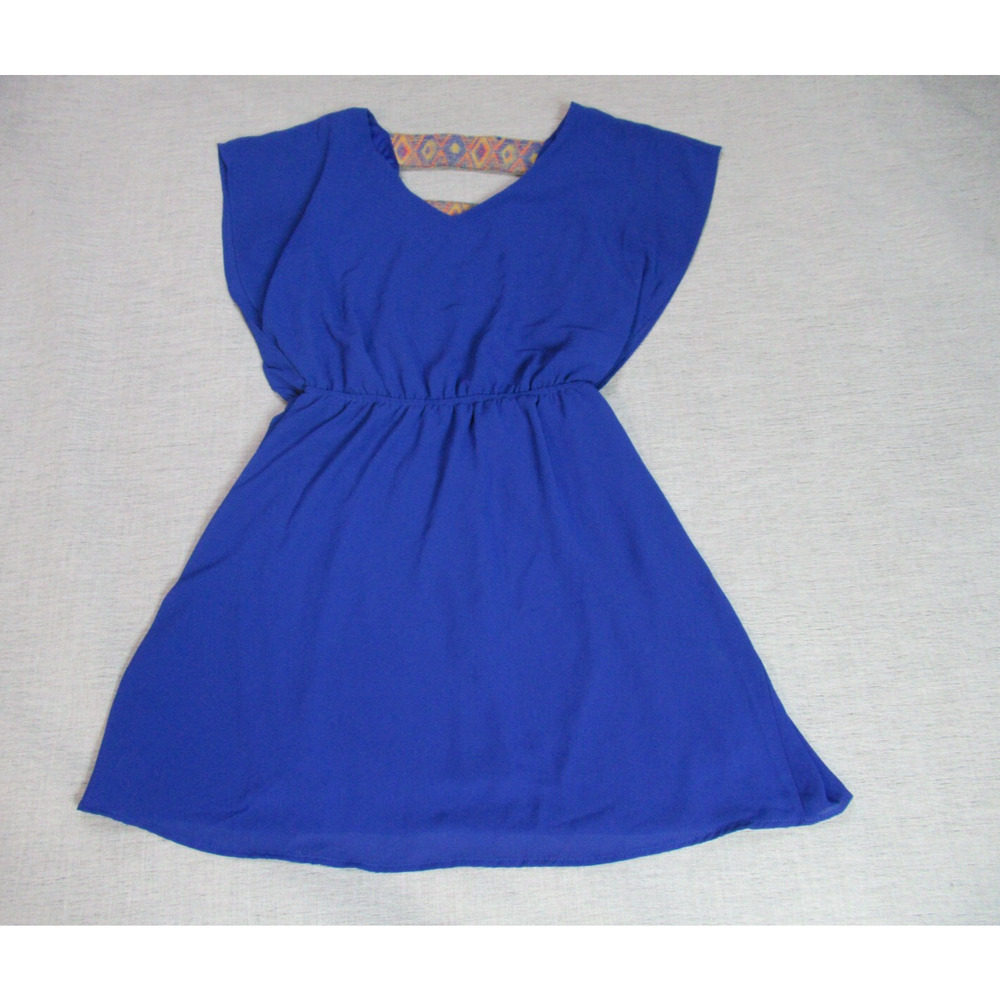 Blue Rose Dress Womens Size Small Blue Aztec Southwestern Sleeveless Blouson